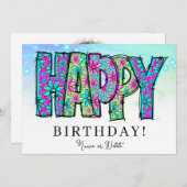 * HEUREUX NOM DE PHOTO Anniversaire Carte Événemen (Devant / Derrière)