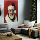Heureux Père Noël souriant | AI Art Poster