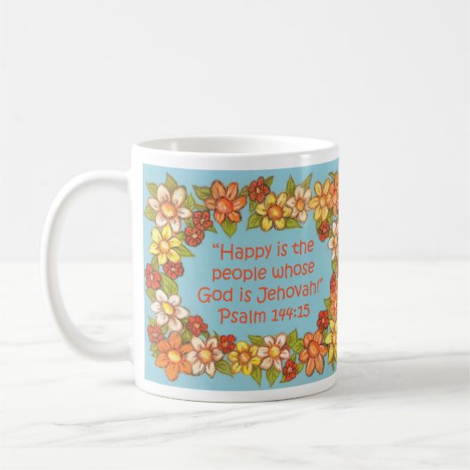 Heureux peuple Dieu est l'Eternel Écriture Mug (Gauche)