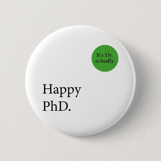 Heureux Phd. C'est Dr, en fait badge Happy Phd (Devant)
