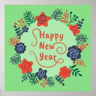 HEUREUX POSTER DU NOUVEL AN