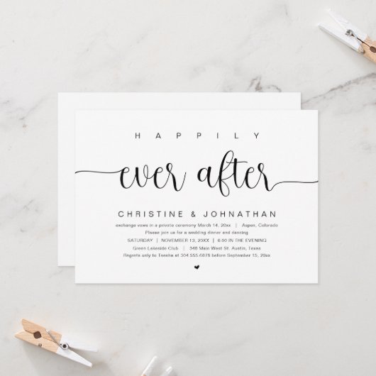 Heureux pour toujours, Invitation de mariage en fu (Devant/Arrière en situation)