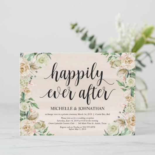 Heureux pour toujours, invitation de réception de  (Debout devant)