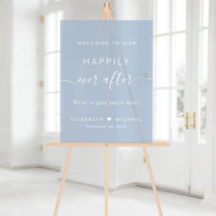 Heureux Pour Toujours Sable Bleu Mariage Bienvenue