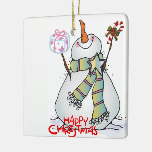 **HEUREUX SNOWMAN*** ORNEMENT DE NOËL (Gauche)