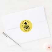 HEUREUX Sticker ROND MONSTER SHERIFF (Enveloppe)