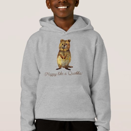 Heureux Sweat - shirt à capuche Quokka (Devant)
