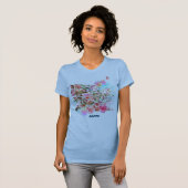 HEUREUX t-shirt d'art mignon avec fleurs semi-abst (Devant entier)