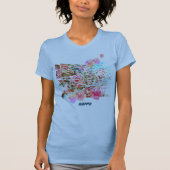 HEUREUX t-shirt d'art mignon avec fleurs semi-abst (Devant)