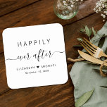 Heureux toujours après Mariage<br><div class="desc">Pâques en papier chic pour votre réception de mariage,  dîner de répétition,  fêtes de fiançailles,  douches en couple et autres célébrations de mariage avec "Happily Ever After" dans un mélange de typographie simple et un script swash,  vos prénoms unis par un coeur et votre date de mariage.</div>