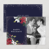 heureux vacances marine rouge blanc carte photo fl (Devant / Derrière)