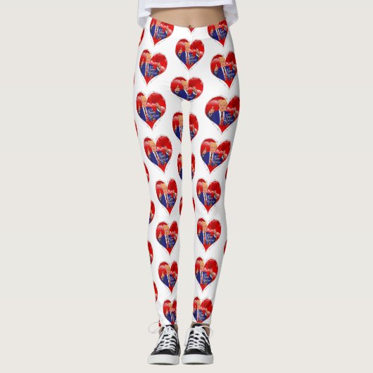 heureux valentines day donald trump leggings (Devant)