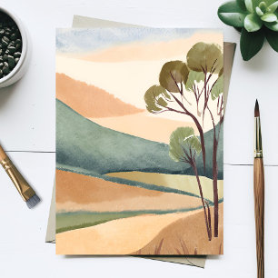 Heuvels van Beige   Natuurlijke Landschapschilderk Briefkaart