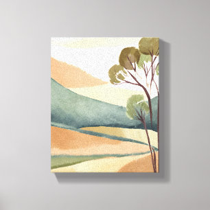 Heuvels van Beige Natuurlijke Landschapsschilder Canvas Afdruk