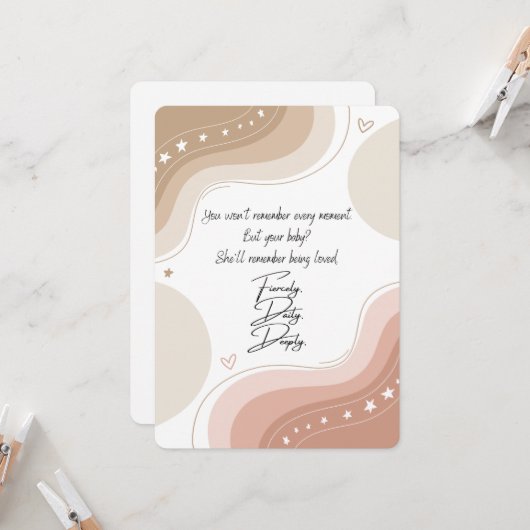 Hevig, dagelijks, diep - Kaart voor een nieuwe mam (Voorkant / Achterkant in situ)