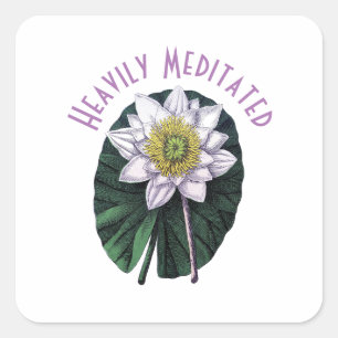 Hevig Gemediteerde Grappige Lotus Vierkante Sticker