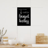 Hevig, Gericht, Onbevreesd - Hustle, Gym, Succes Poster (Keuken)