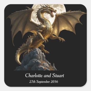 Hevige drakenfokkerij vierkante sticker