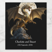 Hevige drakenfokkerij wijn etiket (Enkel label)