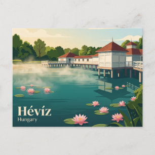 Hévíz Thermische Meer Hongarije Briefkaart