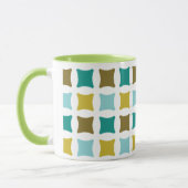 Hex Box Square Mid Mod Print Pattern Gold Mok (Links)