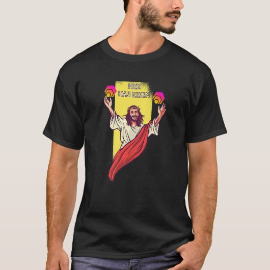 Hex Crypto heeft Cryptocurrency Jesus T-shirt (Voorkant)