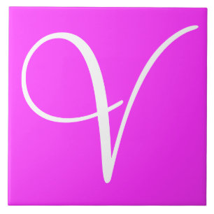 Hex ff33ff Colour Number Monogram Ceramic Tegel Tegeltje