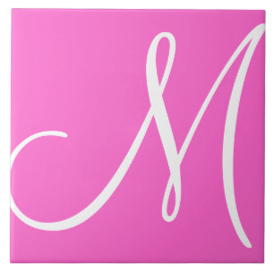 Hex ff66cc Kleur Nummer Monogram Keramische Tegel Tegeltje