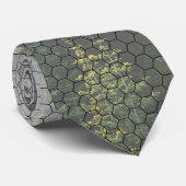 Hex Grid Gray Ombre Evergreen Stropdas (Opgerold)