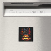 Hex, het Halloween zwarte kat T-shirt Magneet (Insitu (Vaatwasser))