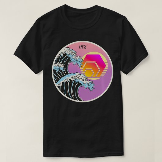 HEX Japanese Art Wave Crypto Cryptocurrency Logo T-shirt (Design voorkant)