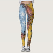 Hex Mandala blauw geel en roze Leggings (Voorkant)