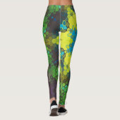 Hex Mandala groen geel en blauw Leggings (Achterkant)