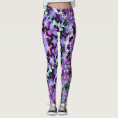 Hex Mandala Paarse roze en blauw Leggings (Voorkant)
