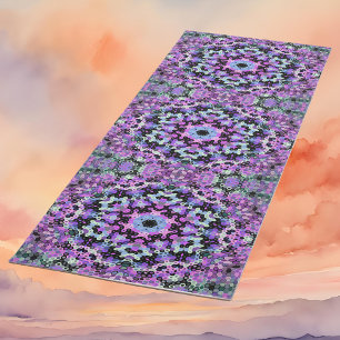 Hex Mandala Paarse roze en blauw Yogamat
