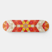 Hex Mandala Red and Yellow Skateboard (Horizontaal)