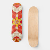Hex Mandala Red and Yellow Skateboard (Voorkant)