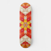 Hex Mandala Red and Yellow Skateboard (Voorkant)