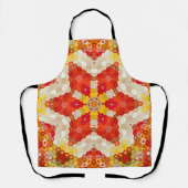 Hex Mandala rood en geel Schort (Voorkant)