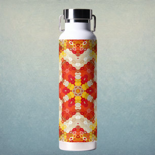 Hex Mandala Rood en Geel Waterfles