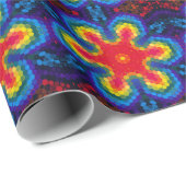 Hex Mandala rood geel en blauw Cadeaupapier (Rol Hoek)