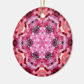 Hex Mandala Roze Rood en Wit Keramisch Ornament (Links)