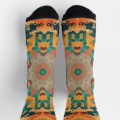 Hex Mandala Sinaasappel en blauw Sokken (Top)