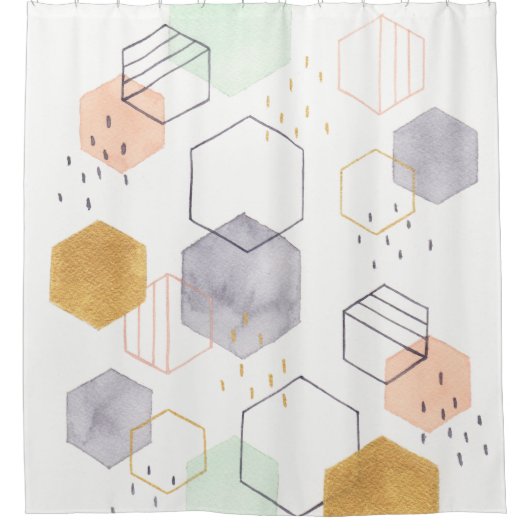 Hex Scatter Douchegordijn (Voorkant)