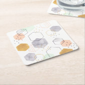 Hex Scatter Vierkante Kartonnen Onderzetter (Schuin)