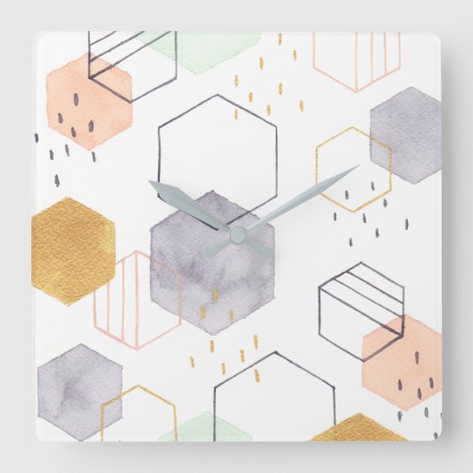 Hex Scatter Vierkante Klok (Voorkant)