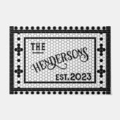 Hex Tegel Afdrukken Aangepaste kleuromte Deurmat (Voorkant)