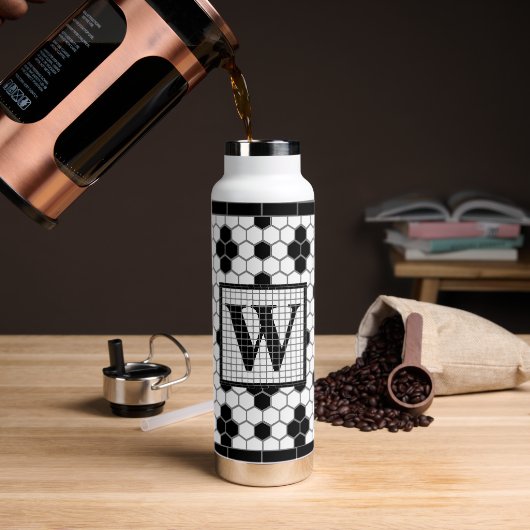 Hex Tegel Afdrukmonogram reismuis Waterfles (Koffie)