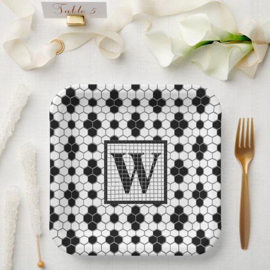 Hex Tegel Print Monogram Bord (Huwelijk)