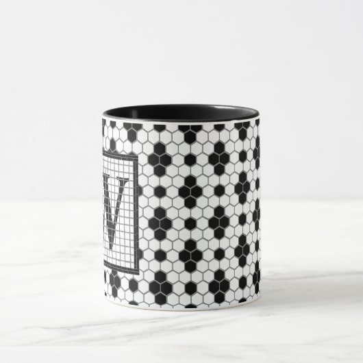 Hex Tegel Print Monogram Mok (Midden)